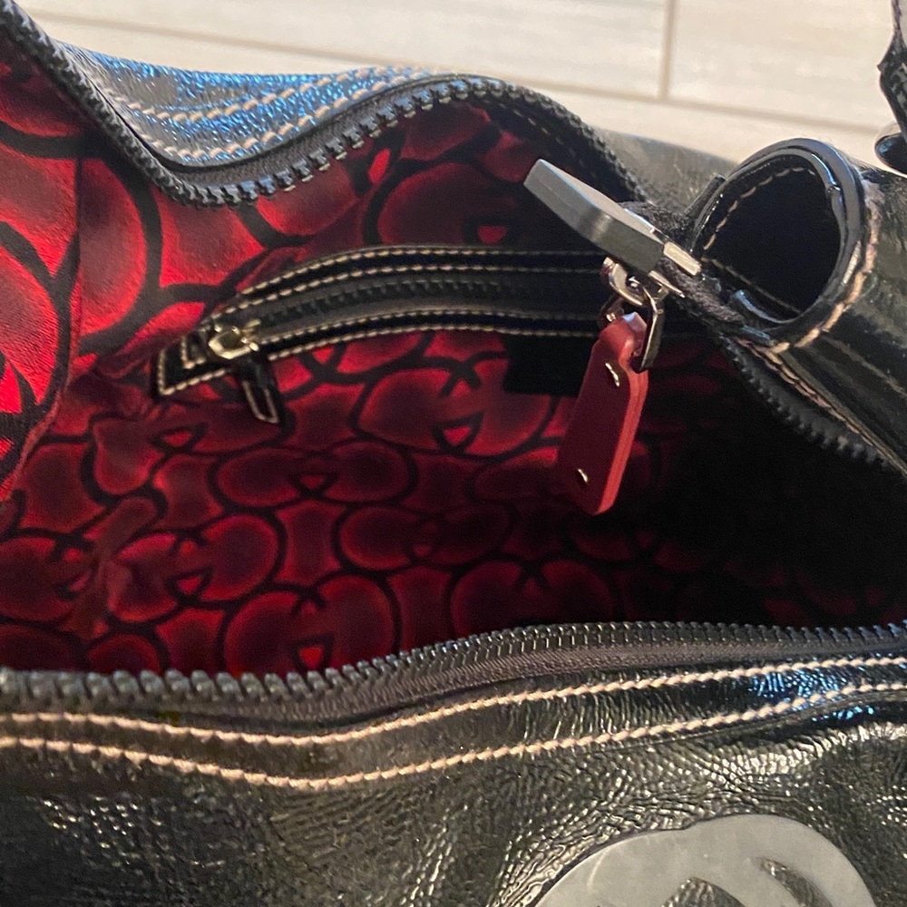 Vintage Gucci leather SNOW GLAM HOBO bag silver hardware  Red, White, and Black - Picture 8 of 15